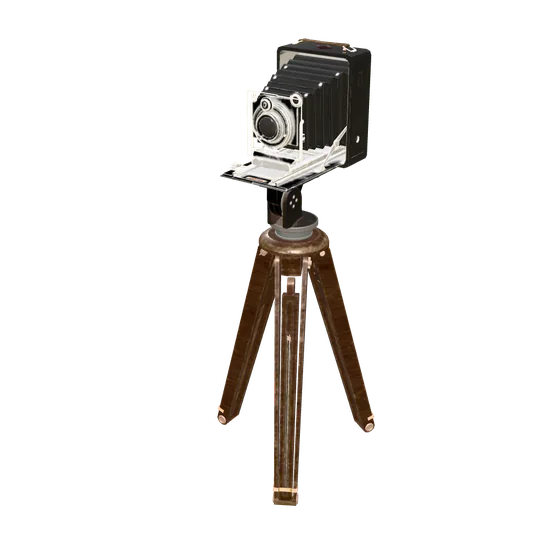 A 3D model of an antique camera before conversion to bricks