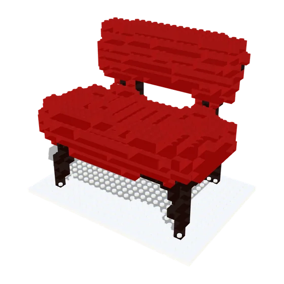 The chair as a brick-built model ready to export as an STL