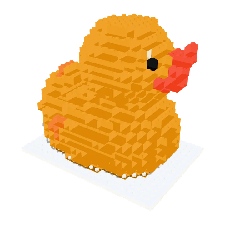 The duck converted into a brick model