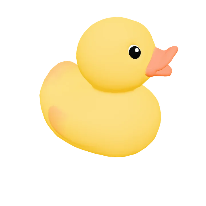 A 3D model of a rubber duck before conversion